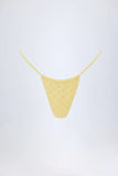 Broderie Anglaise Drawstring Bikini Bottoms in Lemon Yellow