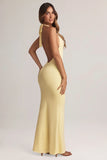 Modal Halterneck Maxi Dress in Lemon Sherbet