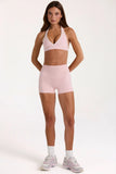 Soft Active Mini Shorts in Blush Marl