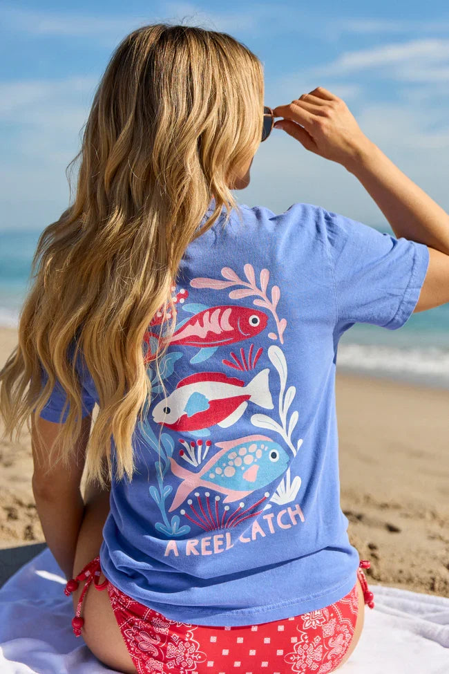 A Reel Catch Blue Graphic Tee