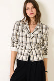 Amy Raw Edge Plaid Jacket