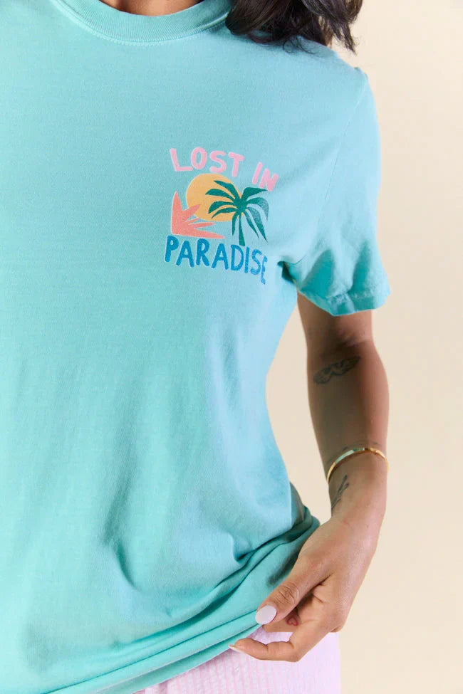 Lost In Paradise Mint Graphic Tee